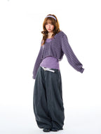 Contrast Stripe Layered Hoodie OL2428