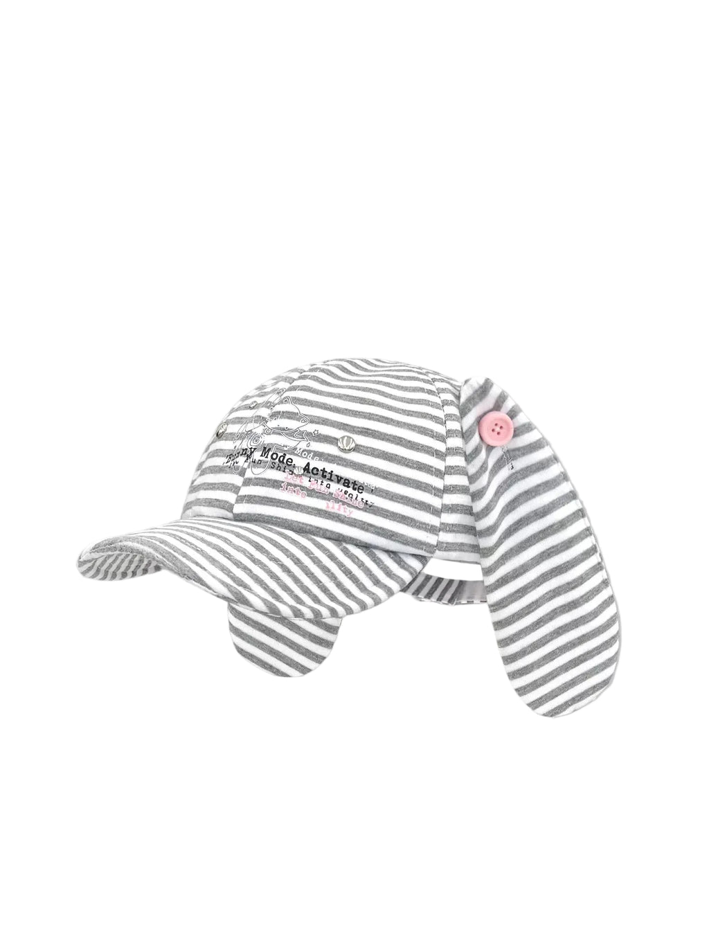 Striped Bunny Ear Flat Brim Cap oliviroa オリヴィオラ