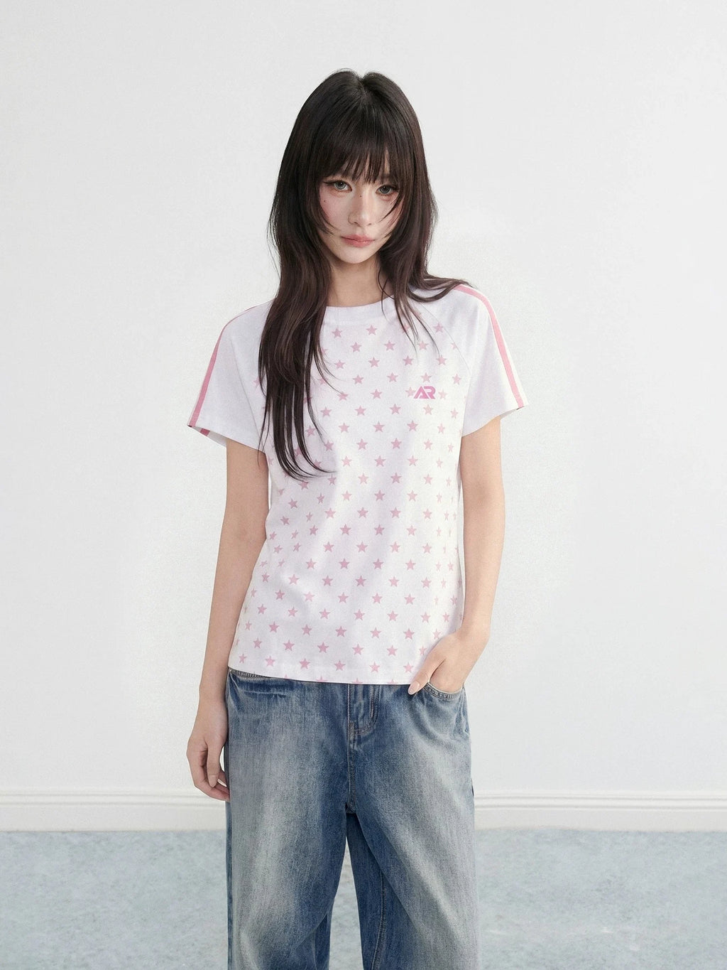 Polka Star Raglan Crop Sport Tee oliviroa オリヴィオラ