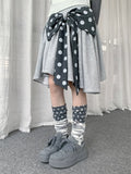 Polka Dot Stripe Leg Warmers oliviroa オリヴィオラ