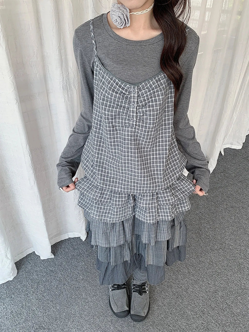 Ruffle Layered Top Set oliviroa オリヴィオラ