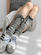 Polka Dot Lace Leg Warmers oliviroa オリヴィオラ