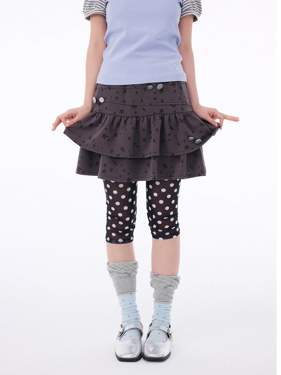 Star Cake Button Mini Skirt oliviroa オリヴィオラ