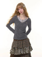 Halter Neck Slim Fit Long Sleeve Top OL2260