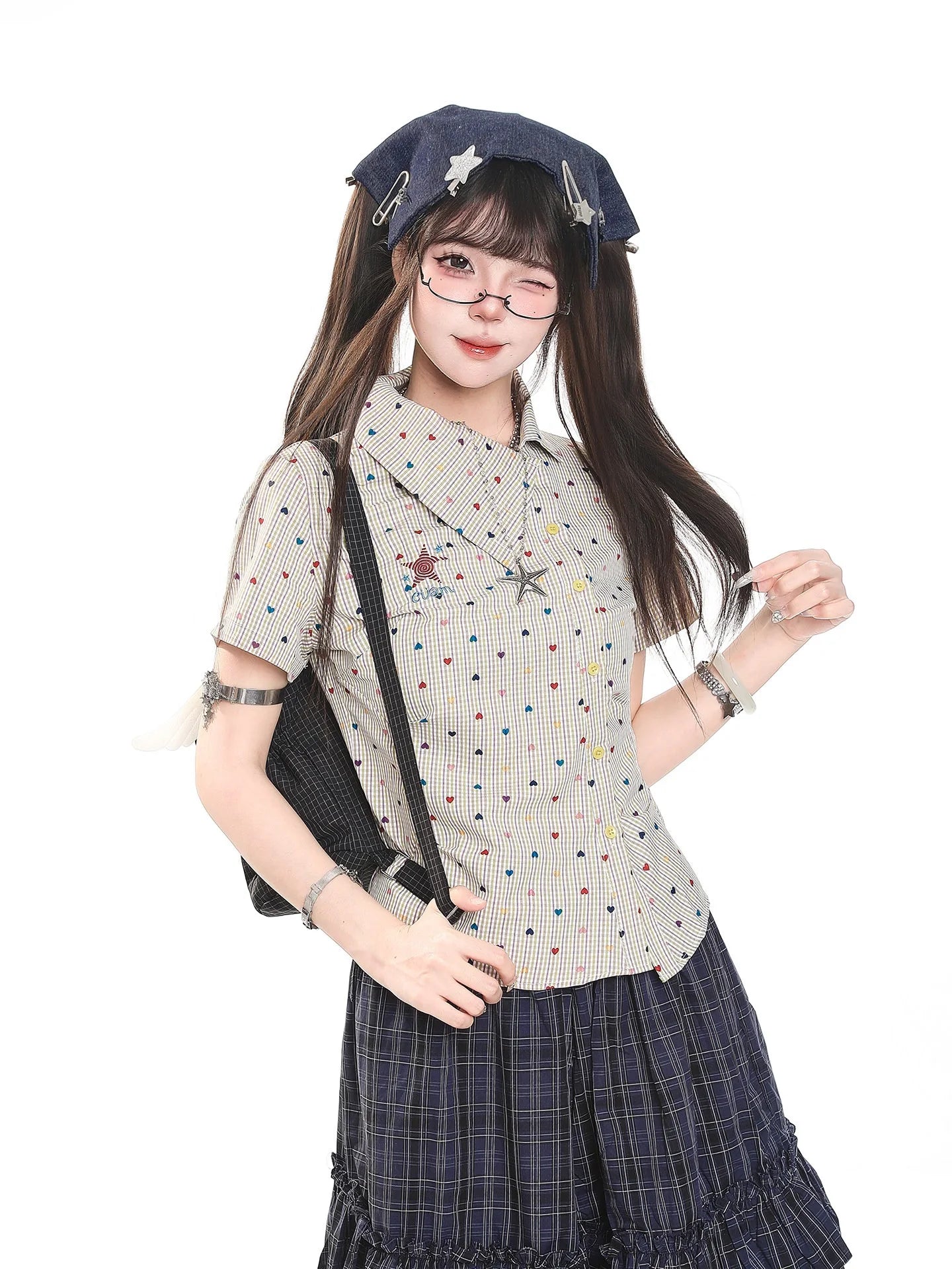Vintage Plaid Collared Shirt OL2337