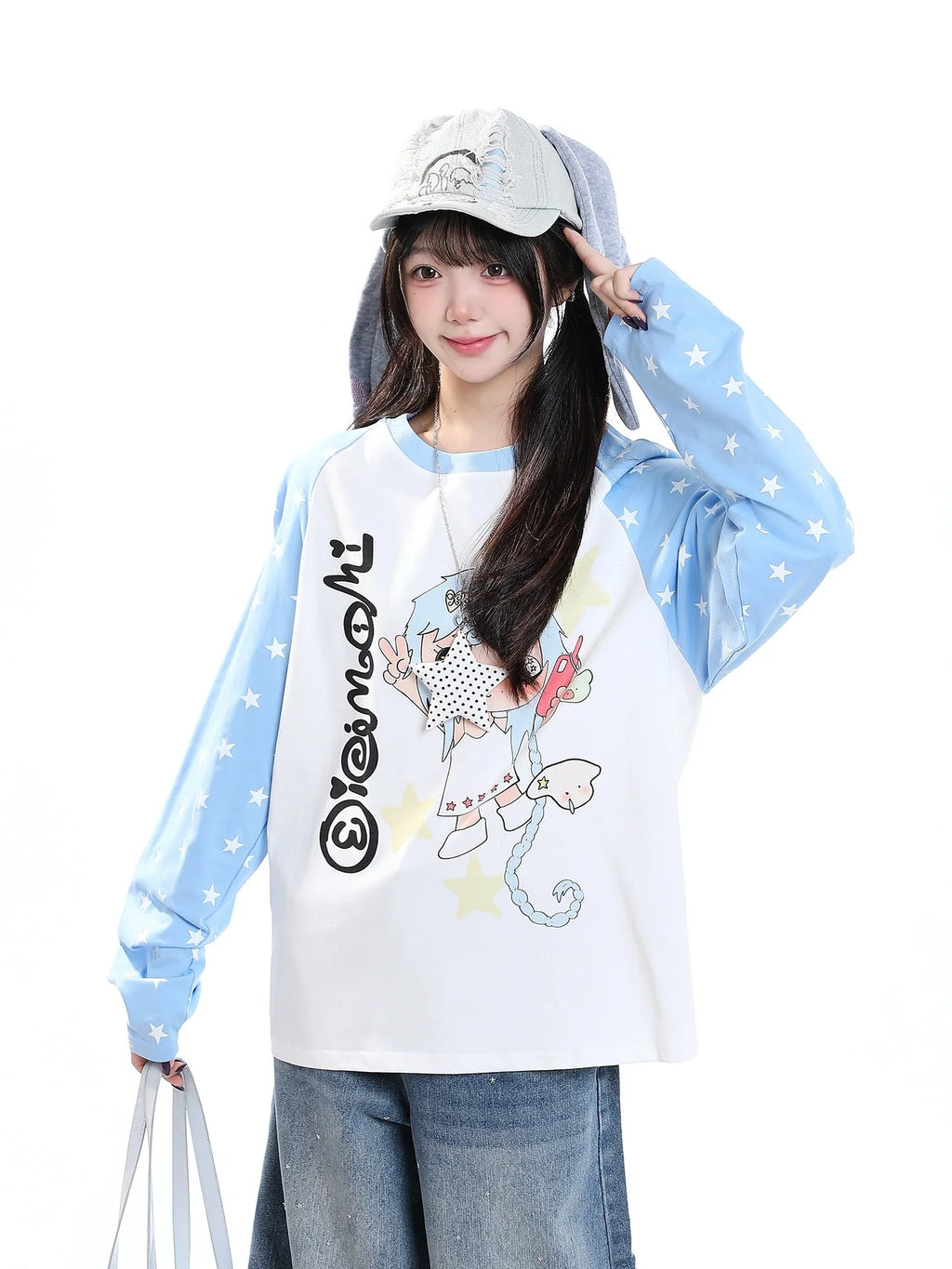 Cartoon Contrast 긴팔 티셔츠 OL2431
