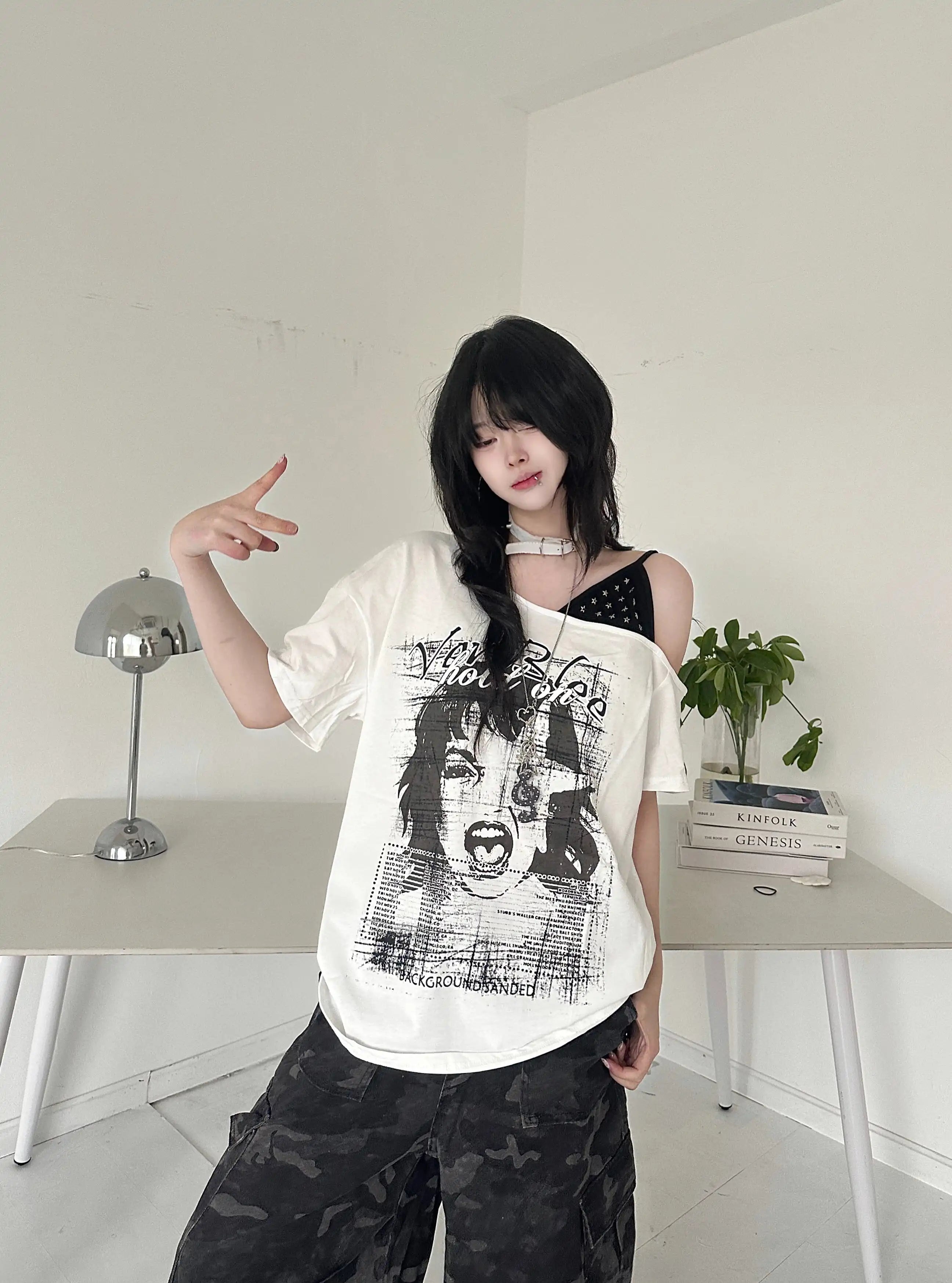 Vintage Off Shoulder Tee oliviroa オリヴィオラ