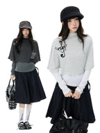 High Neck Cape Layered Long Sleeve Tee oliviroa オリヴィオラ