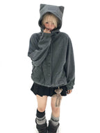Cat Ear Wing Pocket Hooded Jacket oliviroa オリヴィオラ