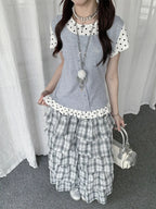 Polka Dot Ruffle Layered Tee OL2391