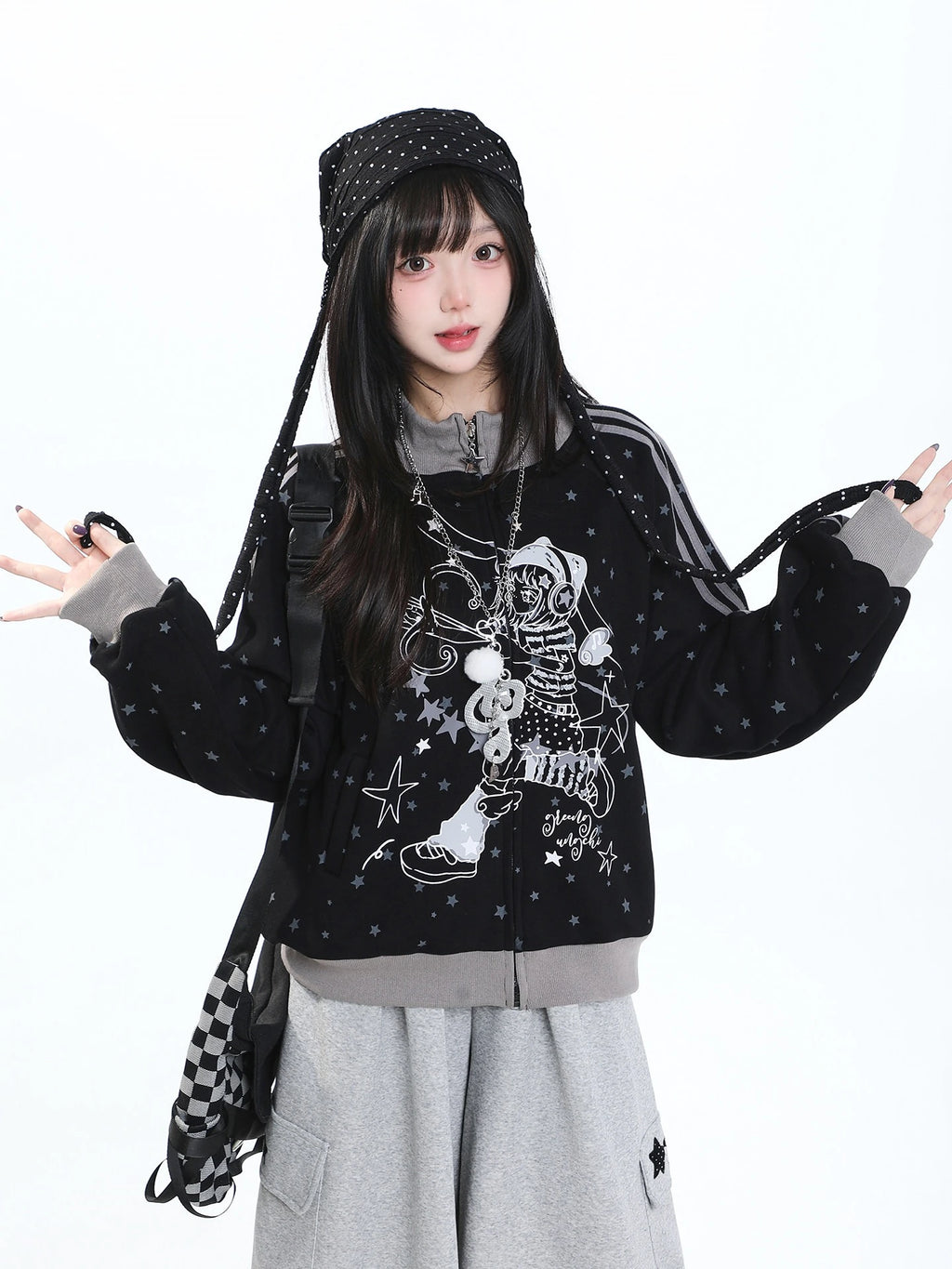 Stand Collar Zip Hoodie Jacket OL2417