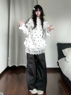 Vintage Star Print Hooded Jacket OL2334