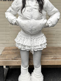 Star Print Tiered Ruffle Skort oliviroa オリヴィオラ