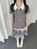 Polka Dot Doll Collar Blouse Y2K oliviroa オリヴィオラ