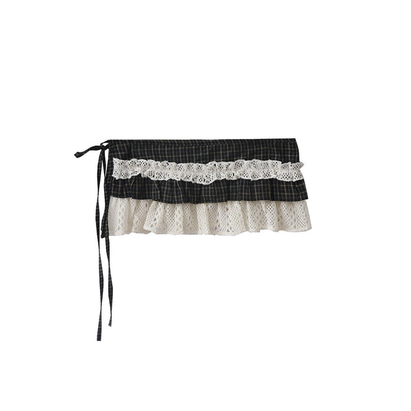 Plaid Lace Wrap Skirt OLA037