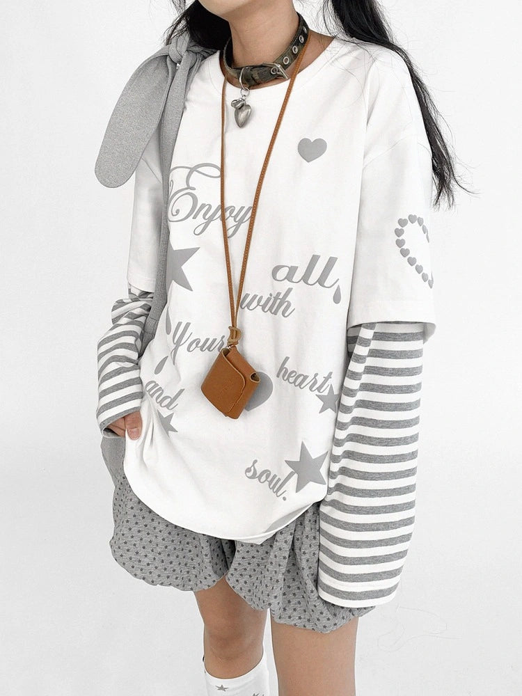 Heart Star Layered Tee oliviroa オリヴィオラ