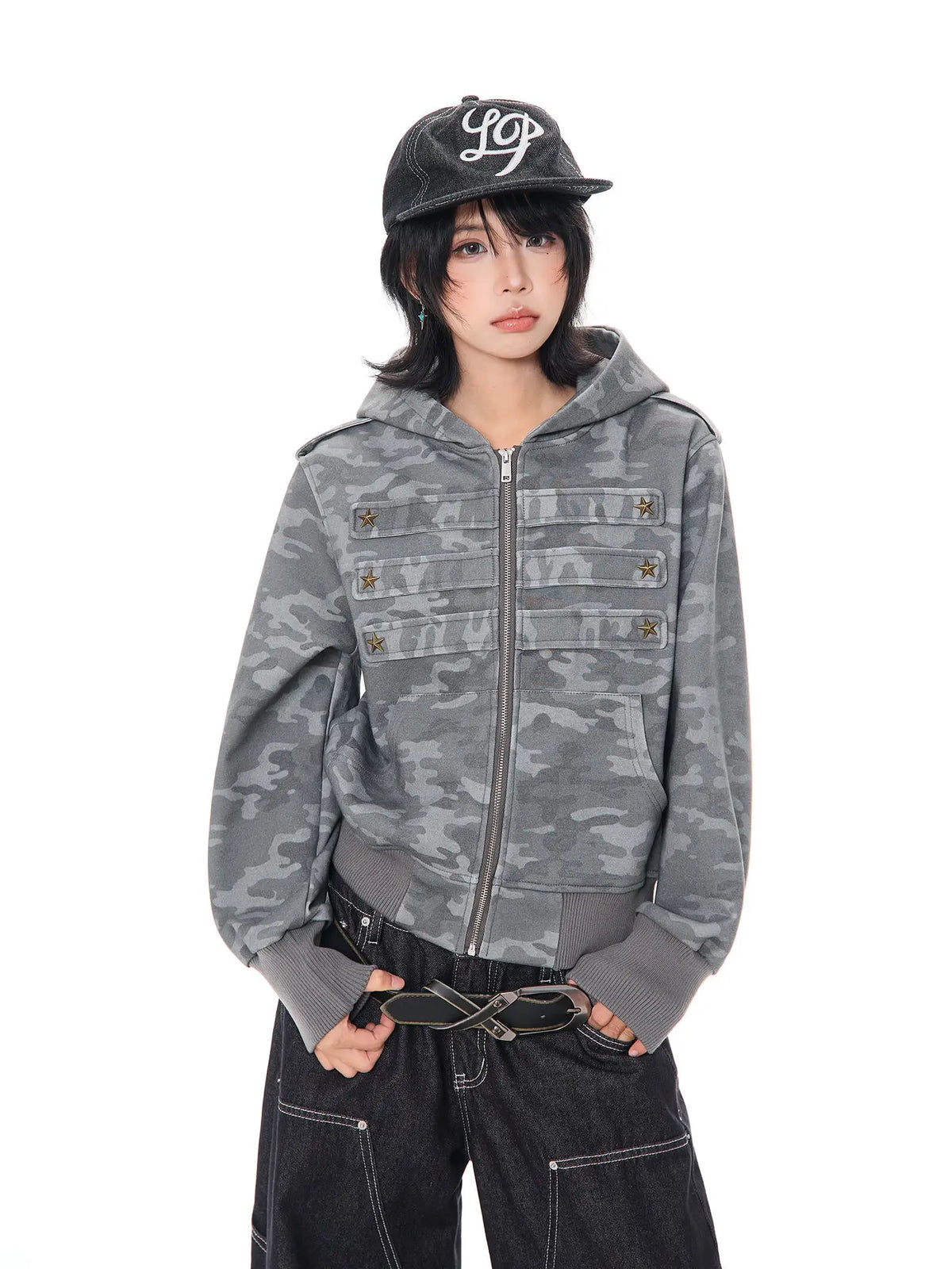 Napoleon Star Stud Cropped Hoodie oliviroa オリヴィオラ