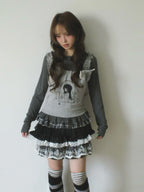 Star Print Layered Slim Long Sleeve Tee oliviroa オリヴィオラ