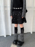 Y2K Star Print Pleated Skirt   oliviroa オリヴィオラ
