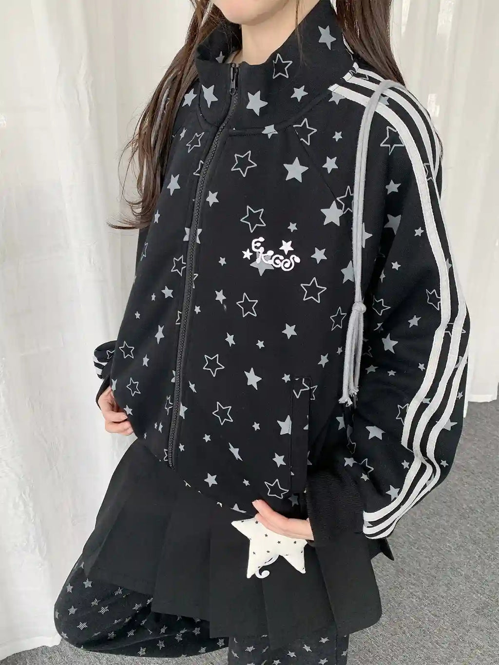 Y2K Star Oversized Sweatshirt   oliviroa オリヴィオラ