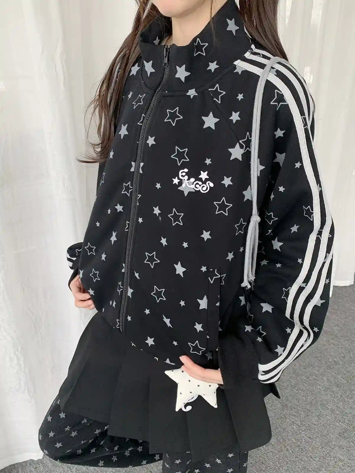 Y2K Star Oversized Sweatshirt   oliviroa オリヴィオラ