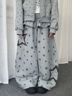 Y2K Star Layered Curved Sweatpants   oliviroa オリヴィオラ