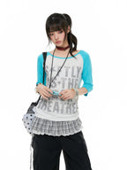 Contrast Raglan Graphic T-Shirt OL2379