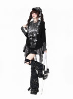 Gothic Stripe Layered Long Sleeve T Shirt OL2376