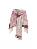 Pink Plaid Asymmetric Wrap Skirt oliviroa オリヴィオラ