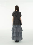 Polka Dot Ruffle Hooded Top OL2336
