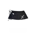Music Note Plaid Pleated Wrap Skirt OLA035