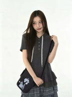 Polka Dot Ruffle Hooded Top oliviroa オリヴィオラ