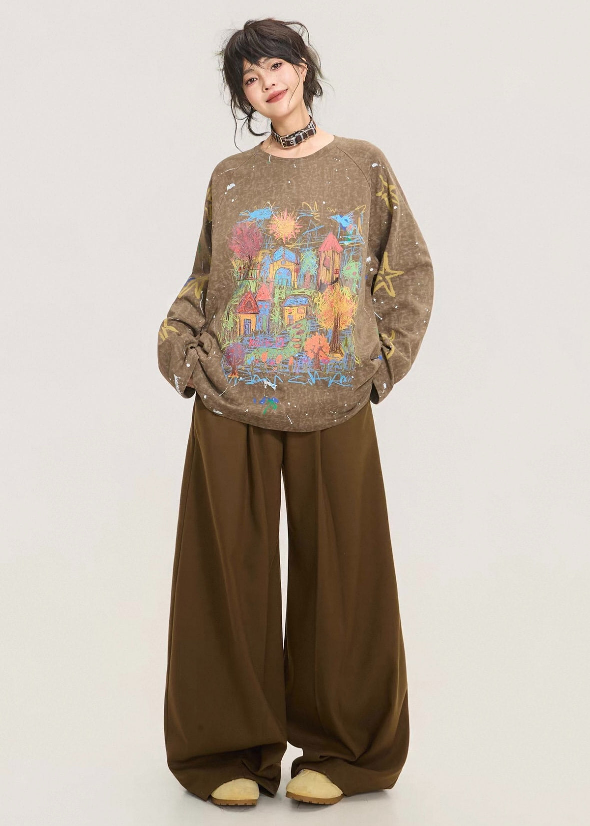 ペイントウォッシュ ロングスリーブT