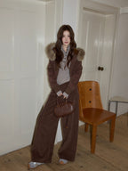 ハイネックリブカットソー グレー