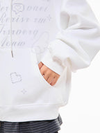 Off-White Cartoon Embroidered Faux Fur Parka