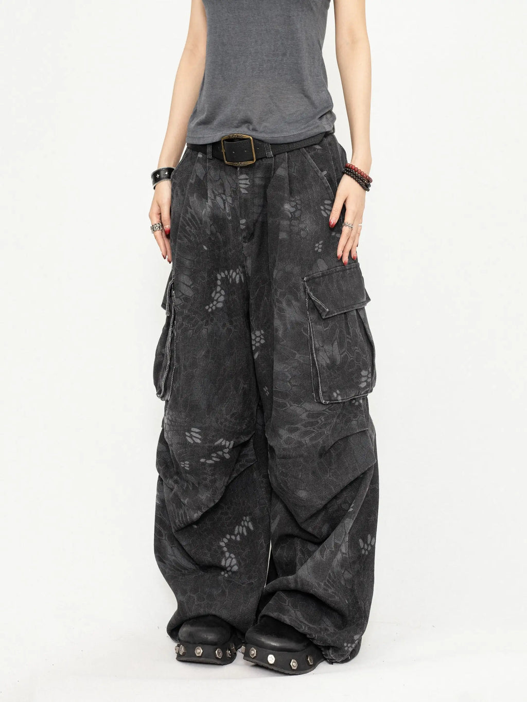 ヘビ柄カモカーゴパンツ