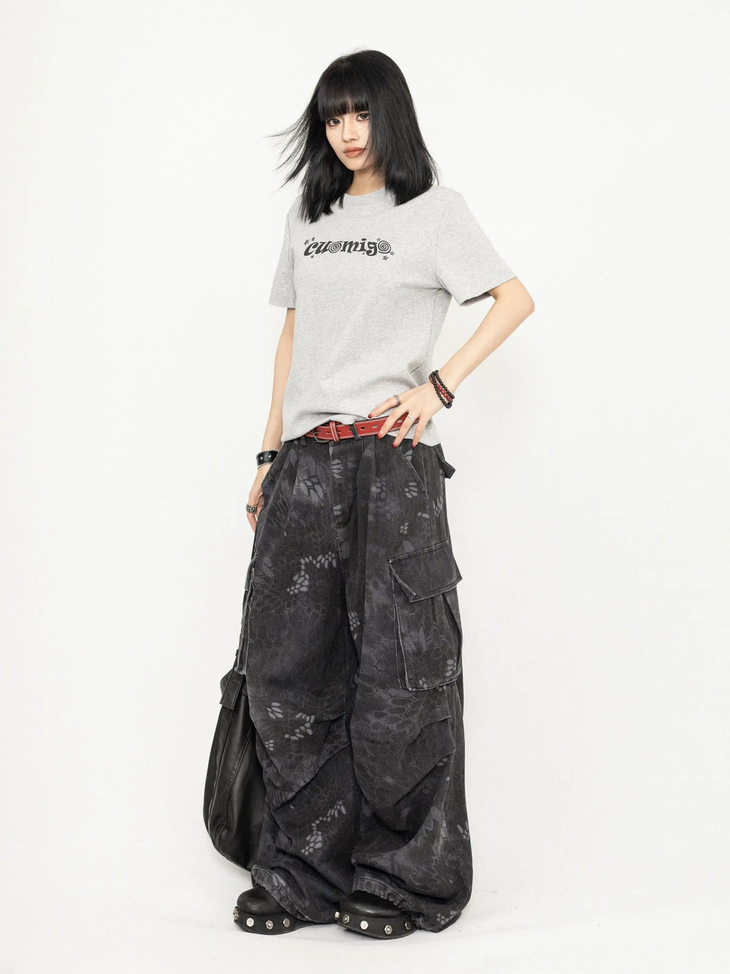 ヘビ柄カモカーゴパンツ