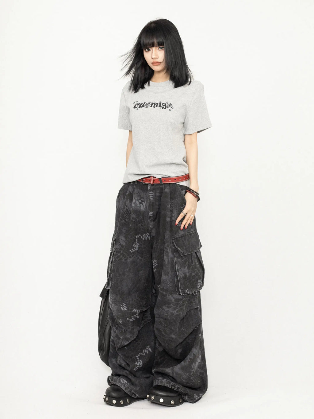 ヘビ柄カモカーゴパンツ