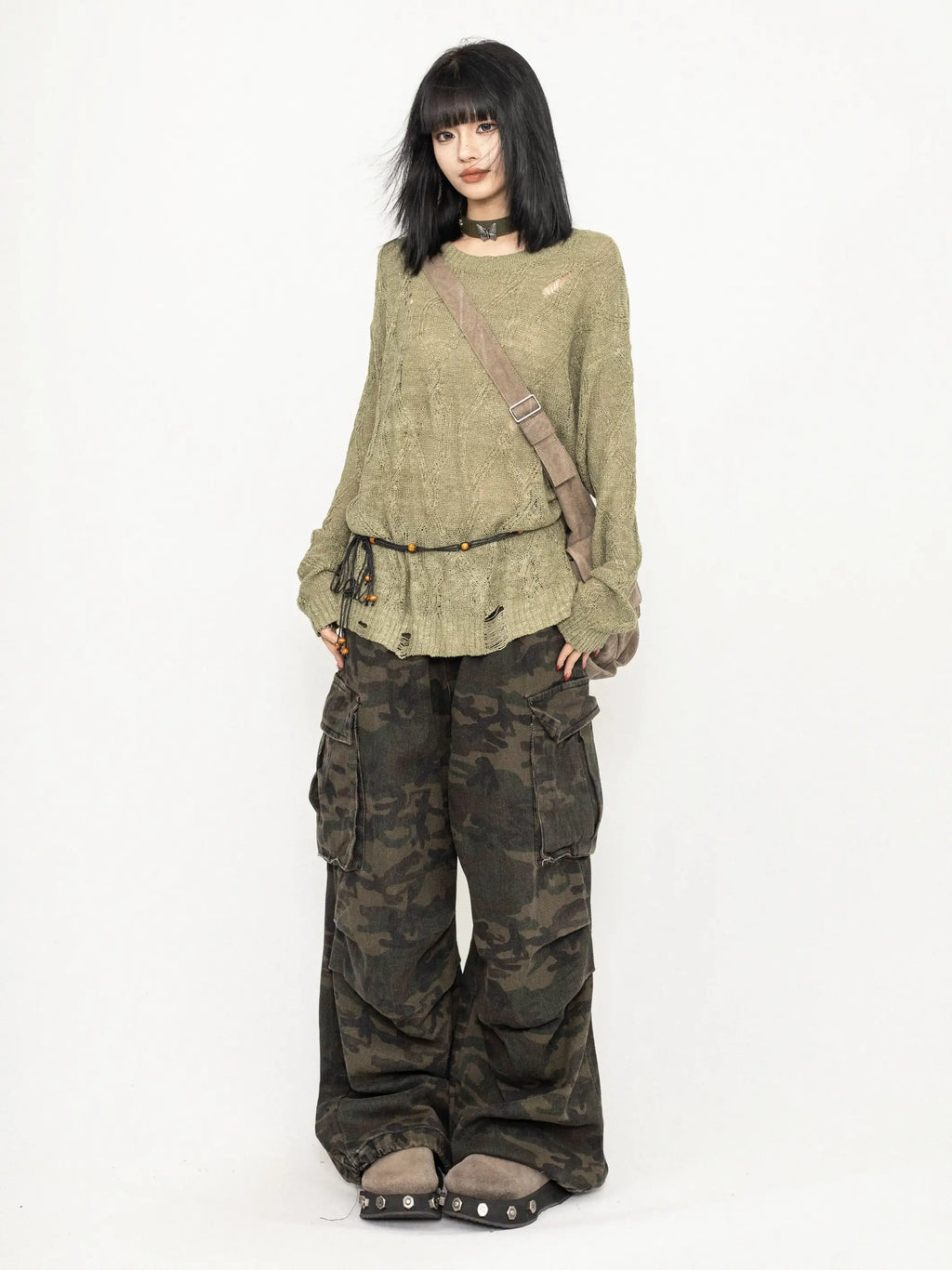 ヘビ柄カモカーゴパンツ