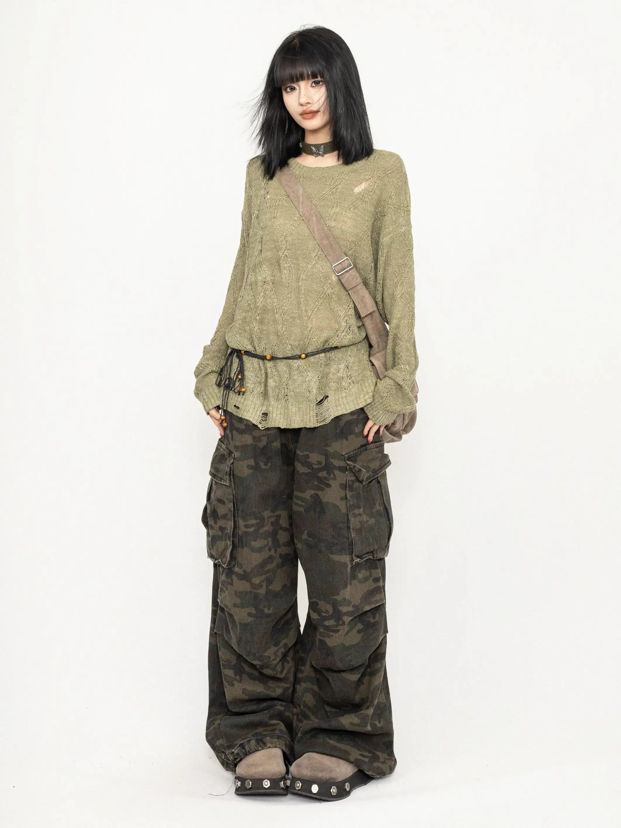 ヘビ柄カモカーゴパンツ