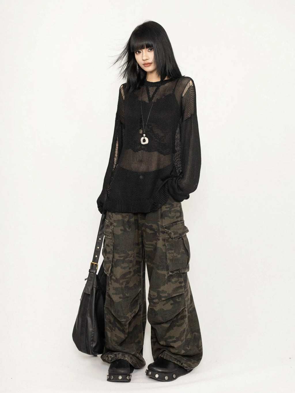 ヘビ柄カモカーゴパンツ