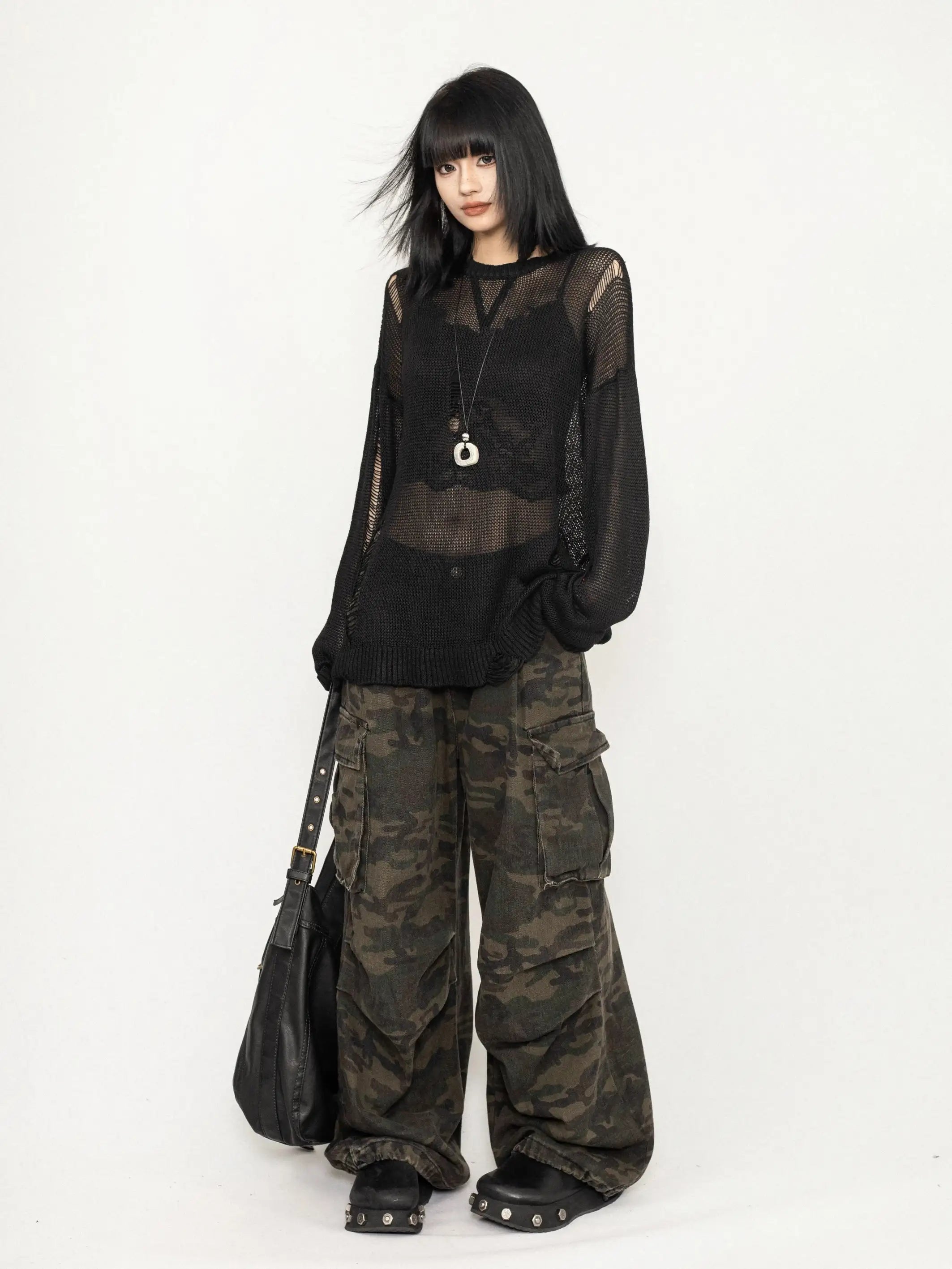 ヘビ柄カモカーゴパンツ