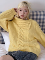 抜け感シルエットのモヘアウールニット