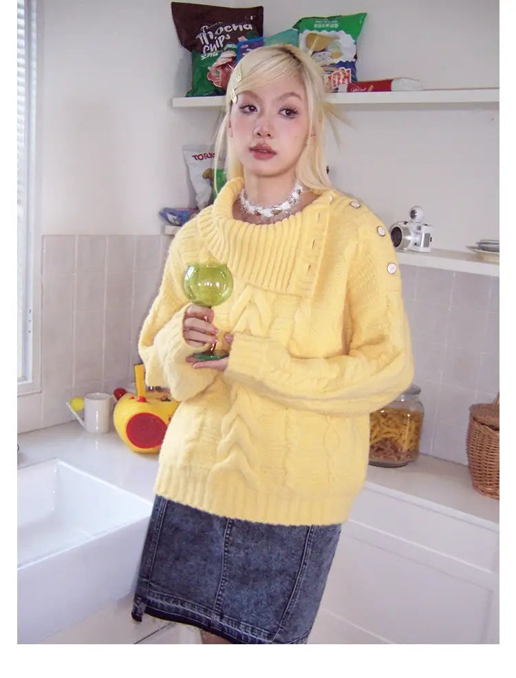 抜け感シルエットのモヘアウールニット