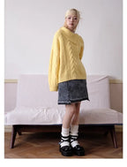 抜け感シルエットのモヘアウールニット