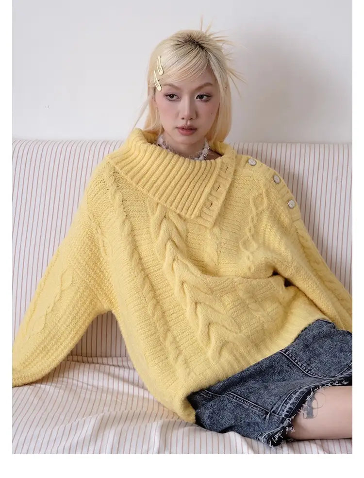 抜け感シルエットのモヘアウールニット