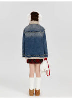 ボア×デニム切り替えジャケット   OL1888