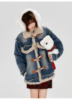 ボア×デニム切り替えジャケット   OL1888