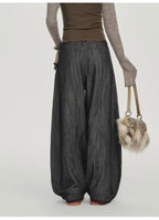 配色ステッチのストライプワイドパンツ    OL1891