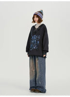 レトロムードのVネックフーディ    OL1892